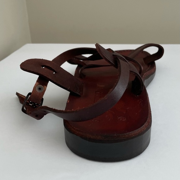 Camel Sandals reddish brown leather crossover strappy sandals, women’s. - Picture 6 of 10